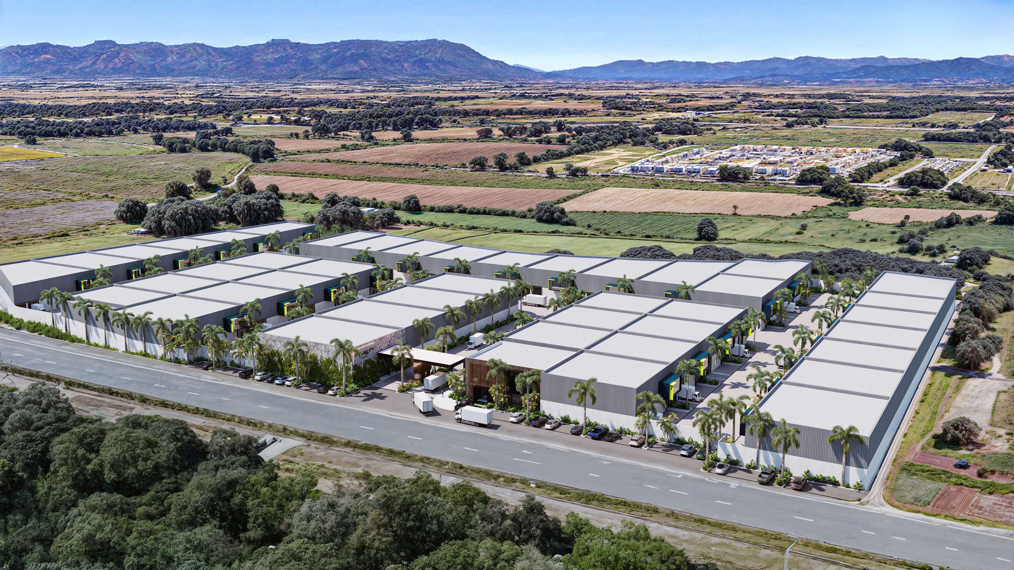 Vista aérea del parque industrial