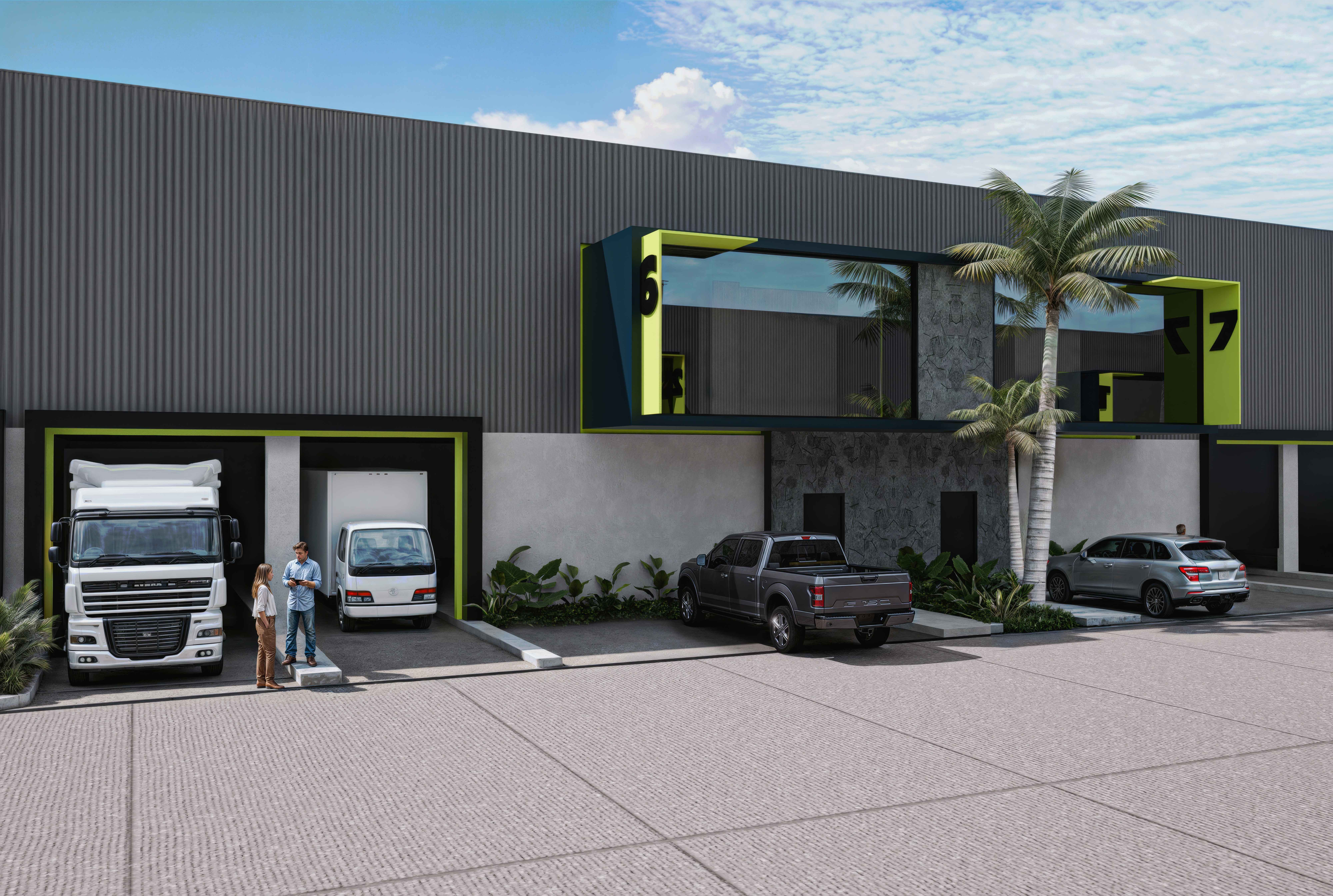 Vista frontal de las bodegas